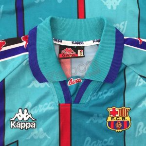 1995-97 Barcelona Away Shirt Kappa (Mint) L - Image 3