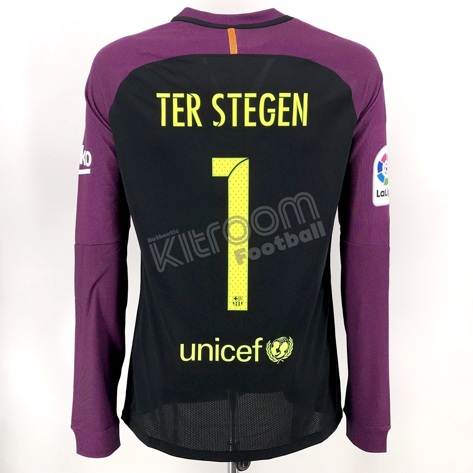 2016-17 Barcelona Player Issue #1 TER STEGEN Goalkeeper Fluor Shirt *New* Cha... 