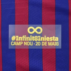 2017-18 Barcelona Infinit Iniesta Player Issue Match Details MDT Avery