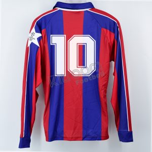 1994-95 Barcelona Retro Champions League Home L/S Shirt Romario #10 White Star Patch L - Image 1
