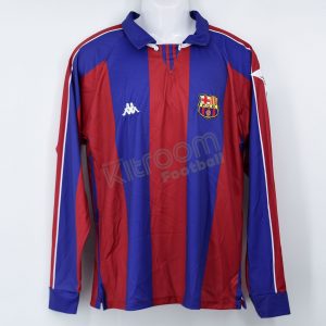 1994-95 Barcelona Retro Champions League Home L/S Shirt Romario #10 White Star Patch L - Image 2