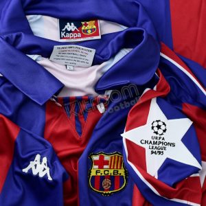 1994-95 Barcelona Retro Champions League Home L/S Shirt Romario #10 White Star Patch L - Image 3