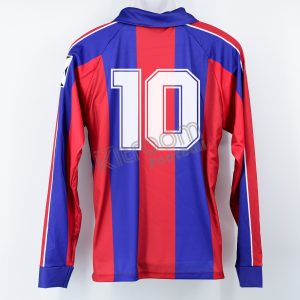 1994-95 Barcelona Retro Champions League Home L/S Shirt Romario #10 L Rectangle Patch