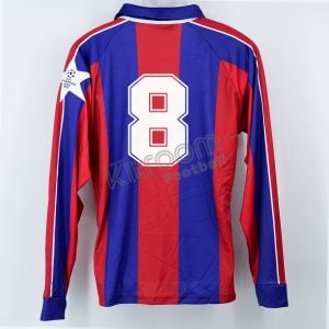 1994-95 Barcelona Retro Champions League Home L/S Shirt Stoichkov #8 White Star Patch L