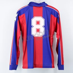 1994-95 Barcelona Retro Champions League Home L/S Shirt Stoichkov #8 Rectangle Patch L