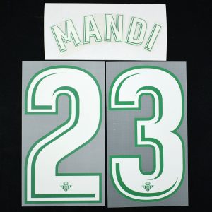 2017-18 Betis Away Name Set Player Issue - #23 MANDI - Image 1