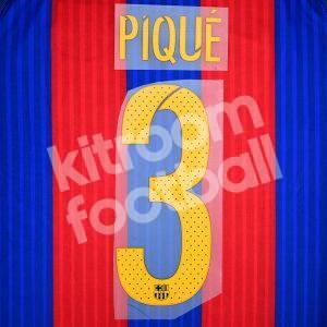 Original Player Issue Barcelona 2015-17 Home Name Set Avery - #3 PIQUÉ