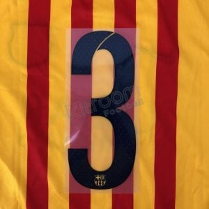 2015-16 Barcelona Player Issue Away Name Set Avery - #3 (Match Number)