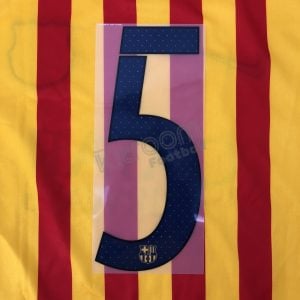 2015-16 Barcelona Player Issue Away Name Set Avery - #5 (Match Number)