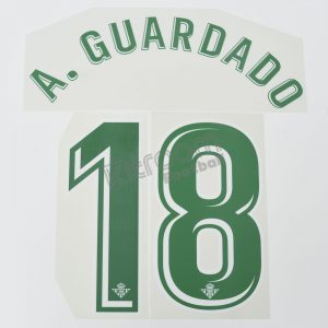 2017-18 Betis Player Issue Home Name Set A. GUARDADO #18