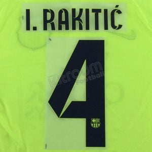 2014-15 Barcelona Player Issue Away & Third Name Set Sipesa - #4 I. RAKITIC