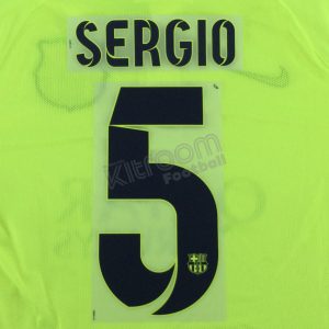 2014-15 Barcelona Player Issue Away & Third Name Set Sipesa - #5 SERGIO