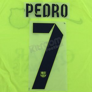 2014-15 Barcelona Player Issue Away & Third Name Set Sipesa - #7 PEDRO