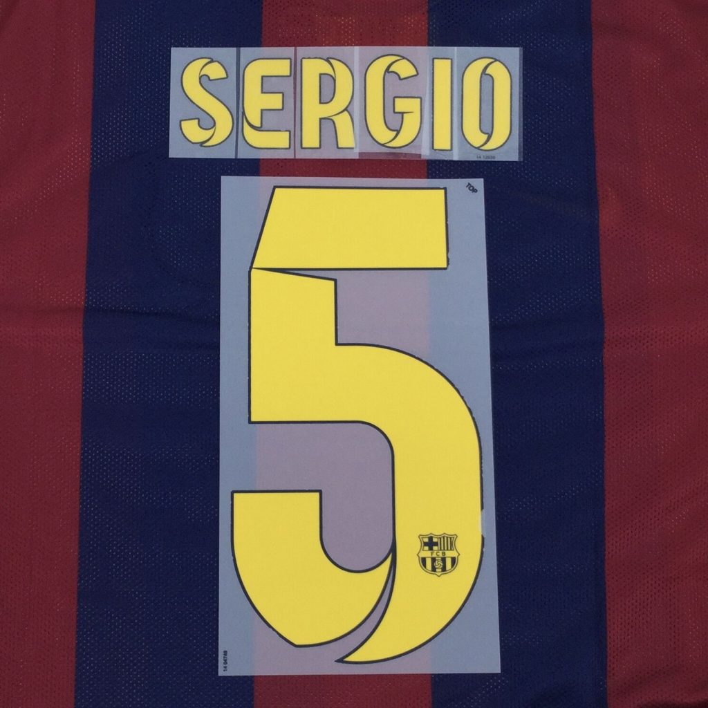 Kit De Flocage Officiel Barcelona 2008-10 Domicile - Numéro 10 MESSI, Taille Joueur, Neuf Sans Emballage
