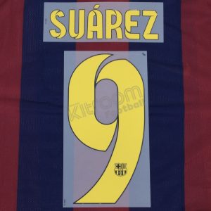 Original Player Issue 2014-15 Barcelona Home Name Set #9 SUÁREZ Sipesa - Image 1