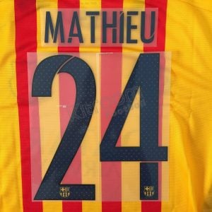 2015-16 Barcelona Player Issue Away Name Set Avery - #24 MATHIEU