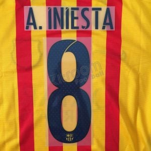 2015-16 Barcelona Player Issue Away Name Set Avery - #8 A. INIESTA