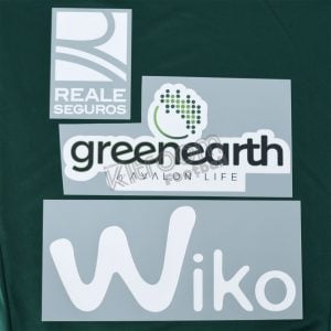 2017-18 Betis Green Earth Reale Wiko Set Away Player Issue Patches