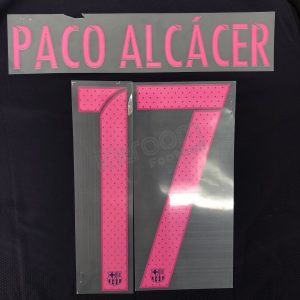 2016-17 Barcelona Player Issue Away Name Set Avery - #17 PACO ALCÁCER