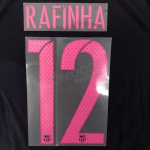 2016-17 Barcelona Player Issue Away Name Set Avery - #12 RAFINHA - Image 1