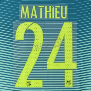 2016-17 Barcelona Player Issue Third Name Set Avery - #24 MATHIEU