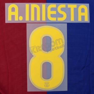Official 2008-10 Barcelona Home Name Set #8 Andres INIESTA (Sipesa)