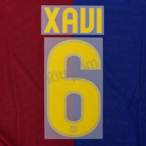 Official 2008-10 Barcelona Home Name Set #6 XAVI (Sipesa)