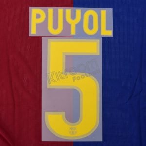 Original Player Issue 2008-10 Barcelona Home Name Set #5 PUYOL (Sipesa)