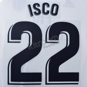 2018-19 Real Madrid Home Name Set #22 ISCO La Liga Repro - Image 1
