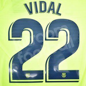 Original Player Issue 2018-19 Barcelona Away Name Set #2 VIDAL La Liga Avery