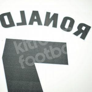 2017-18 Real Madrid La Liga Home Name Set #7 RONALDO Repro - Image 3