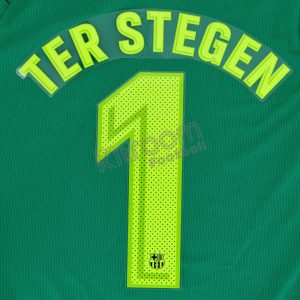 2017-18 Barcelona Player Issue Goalkeeper Name Set Light Green