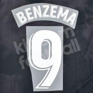 2018-19 & 2020-21 Real Madrid La Liga Away White Name Set #9 BENZEMA Repro v1