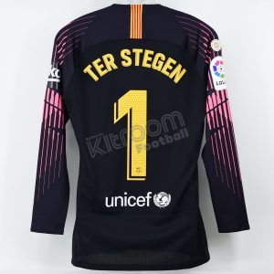 2018-19 Barcelona Player Issue Black GK Shirt #1 Ter Stegen La Liga Match Un Worn **