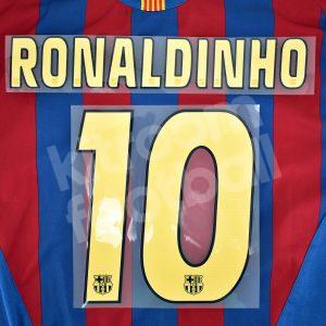 Official Reissue 2004-06 Barcelona Ronaldinho Home Name Set Player Liga