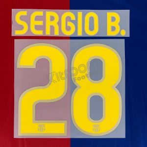 Official 2008-10 Barcelona Home Name Set #28 Sergio BUSQUETS (Sipesa)