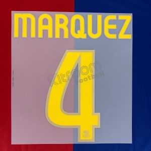 Official 2008-10 Barcelona Home Name Set #4 MARQUEZ (Sipesa)