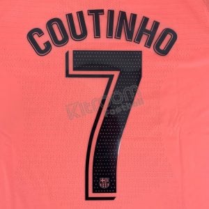 Original Player Issue 2018-19 Barcelona Third Name Number Set #7 COUTINHO Avery
