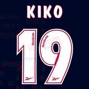 2000-01 Atletico Madrid Away Name Set #19 KIKO Repro