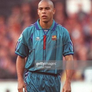 1996-97 Barcelona Away Shirt Final Cup Winners Cup #9 RONALDO Kappa Recopa Retro - Image 4