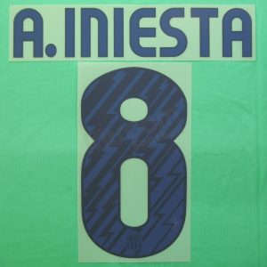 2010-11 Barcelona Player Issue Away Name Set Sipesa - #8 A. INIESTA