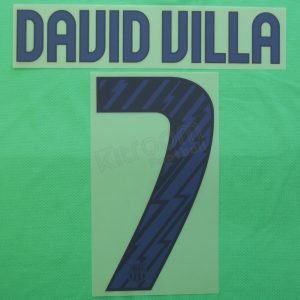 2010-11 Barcelona Player Issue Away Name Set Sipesa - #7 DAVID VILLA