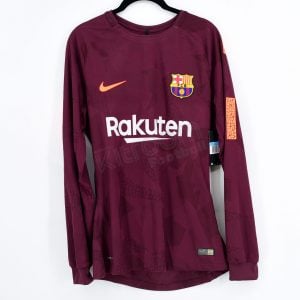 2017-18 Barcelona Player Issue Third Long Sleeve Shirt (Nike) (Size M)*