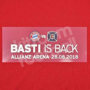 2018-19 Bayern Munich BASTI IS BACK MDT Transfer Patch vs Chicago Fire Repro