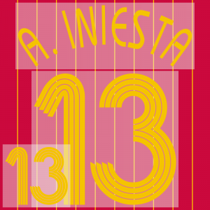 Spain World Cup 2006 Home Name Set Repro - #13 A. INIESTA
