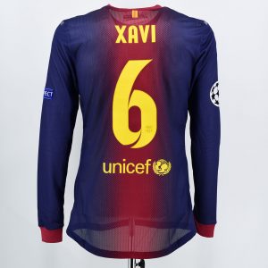 2012-13 Barcelona Player Issue Home L/S Shirt #6 XAVI CL Match Un Worn *