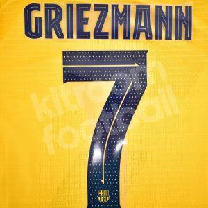 2019-21 Barcelona Player Issue Name Set Away Champions League - #7 GRIEZMANN