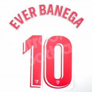 2018-20 Sevilla Name Number Set Home #10 EVER BANEGA Repro La Liga