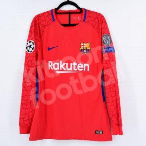 2017-18 Barcelona GK Shirt #1 TER STEGEN Match Issued Un Worn Champions League vs Roma Red - Image 3
