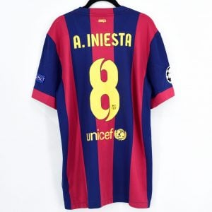 2014-15 Barcelona Home Shirt Final CL Berlin #8 A. INIESTA Nike *BNWT* L - Image 1
